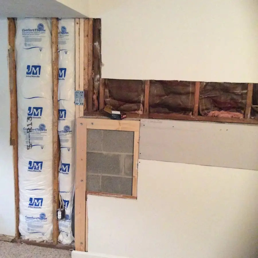 Wall insulation replacement during Basement Flood Cleanup in Millbrae